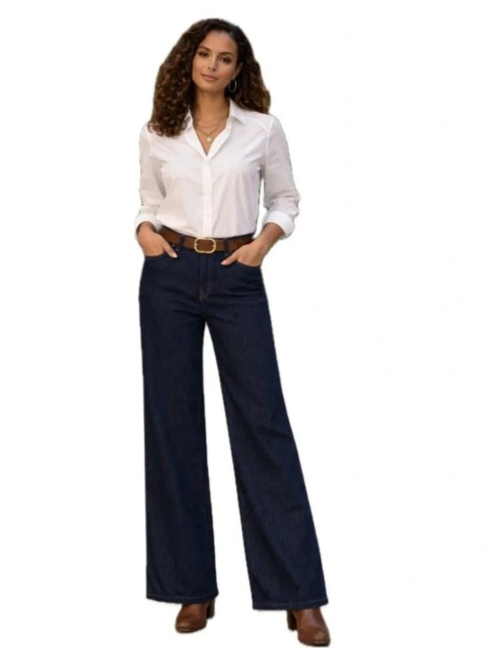 Lauren by Ralph Lauren, EUC Dark Wash Wide-Leg Jeans, Size 20W
